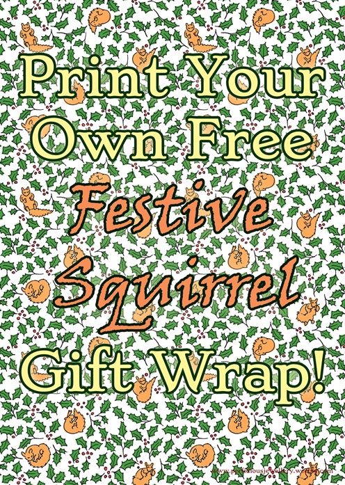 Free print your own wrapping paper - Christmas squirrel gift wrap