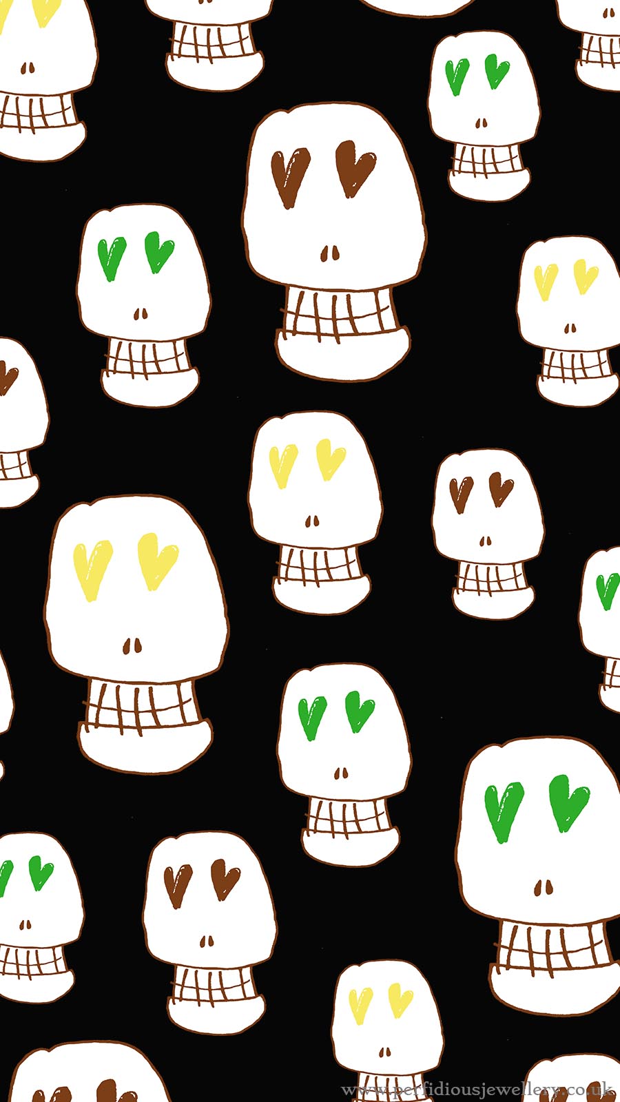 Halloween love skulls free phone wallpaper background